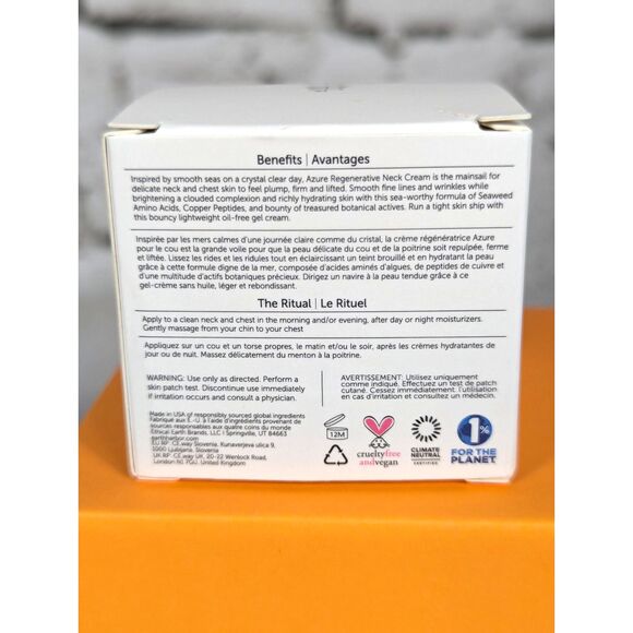 EARTH HARBOR Azure Regenerative Neck Cream Seaweed Amino Peptides Full Size NEW - Picture 4 of 6